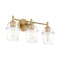 Designers Fountain Summer Jazz 24 in. 3-Light Brushed Gold Vanity Light with Clear Glass Shades for Bathrooms D310M-3B-BG - alternate 2